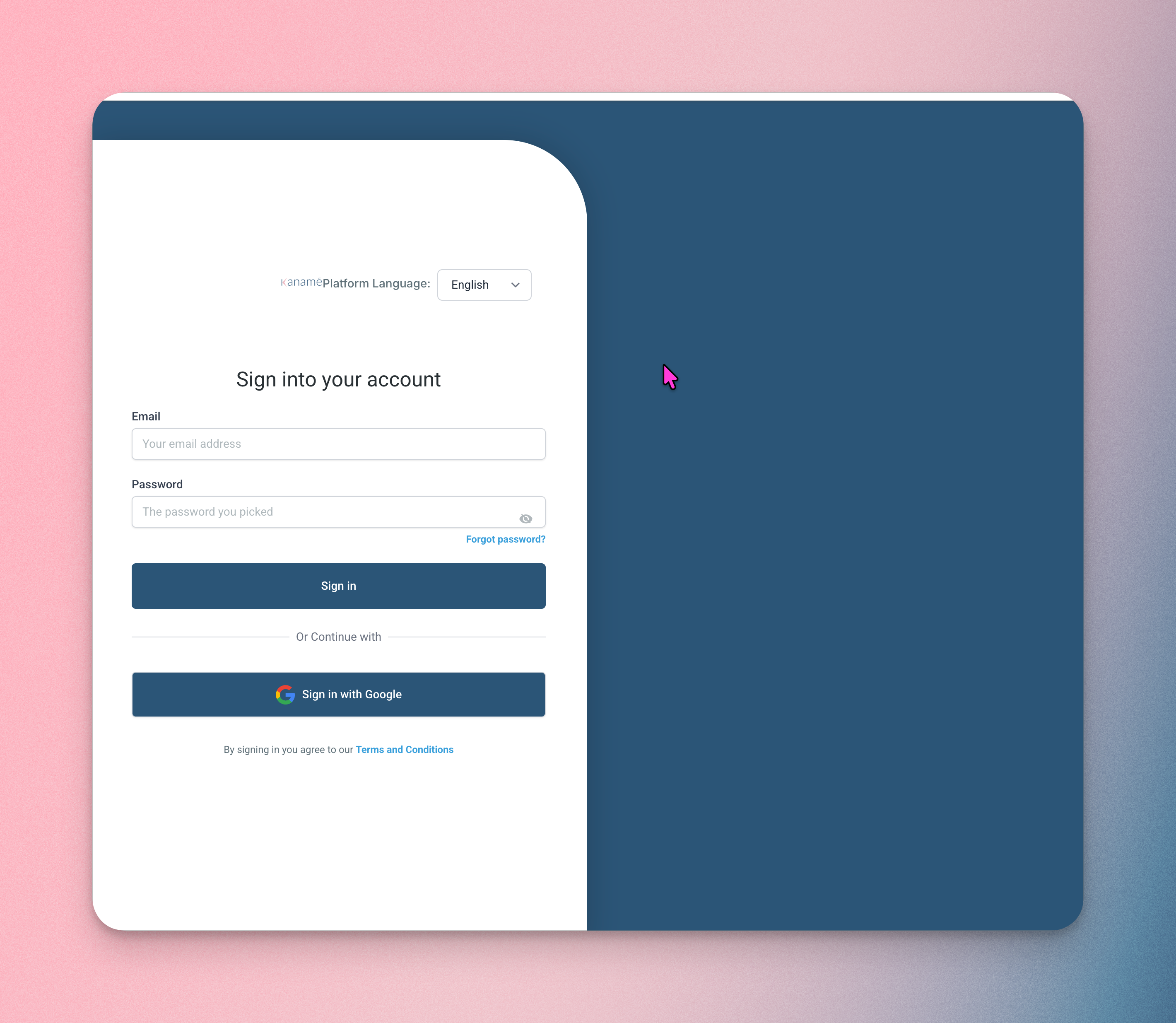 What new staff see when they click the welcome link